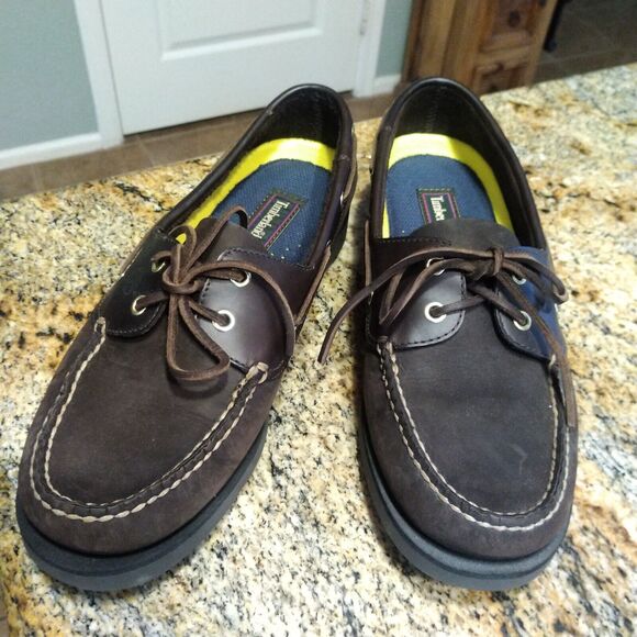 Timberland Sandusky Point Men’s Boat Shoes Leather Nubuck Size 10M Brown 72599 - Picture 3 of 13